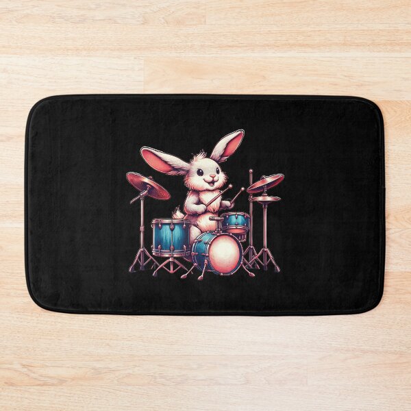 Item preview, Cute Rabbit Bunny Playing Drums Rabbits Drummer Music designed and sold by SelmaBonnie.