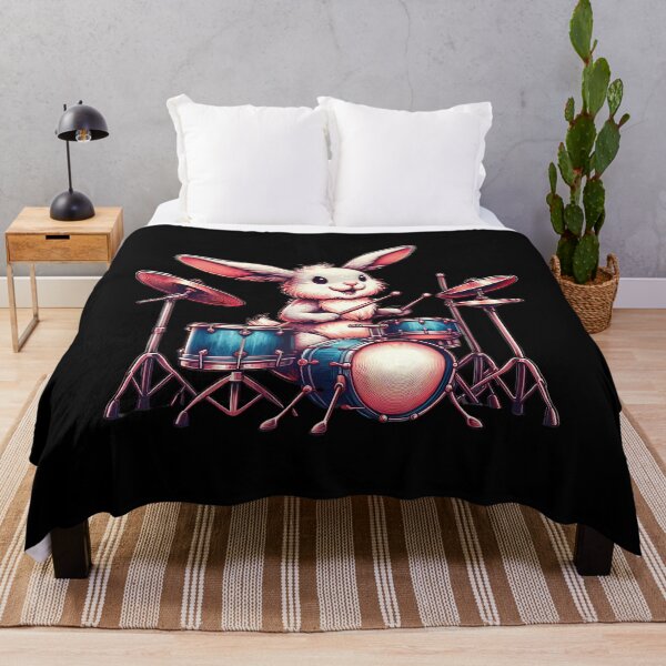 Item preview, Cute Rabbit Bunny Playing Drums Rabbits Drummer Music designed and sold by SelmaBonnie.