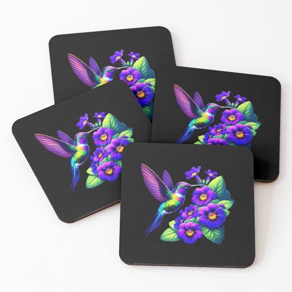 Item preview, African Violets Flowers Hummingbirds Home Flower Garden Art designed and sold by LindaRuby1.