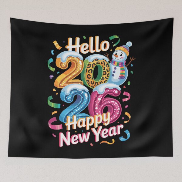 Item preview, Happy New Year 2026 Snowman Colorful Celebration designed and sold by JanisPenelope.