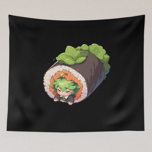 Item preview, Kawaii Hazama Blazblue Chibi Sushi Funny Sleepy Game Character Art designed and sold by CarlosBender.