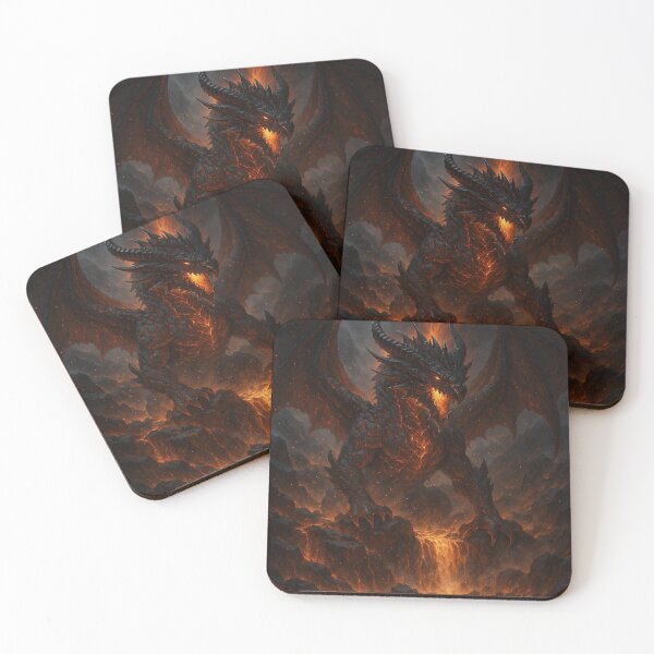 Item preview, Volcanic Fire Dragon Erupting from Molten Lava – Epic High Fantasy Art designed and sold by leen12 Art Designs Prints.
