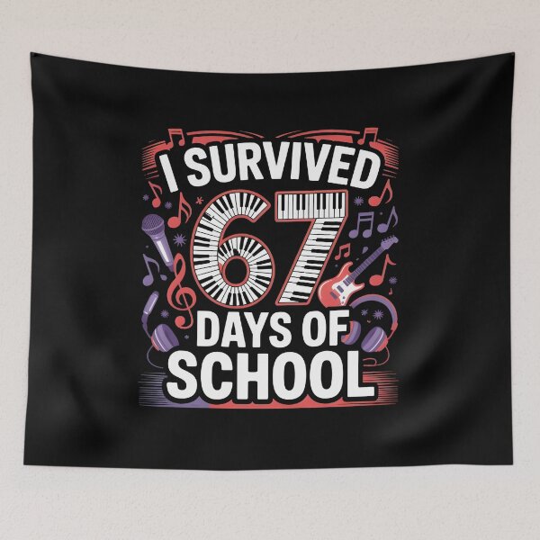 Item preview, I Survived 67 Days of School – Fun Music-Themed School Milestone Design designed and sold by SoftyDesigns.