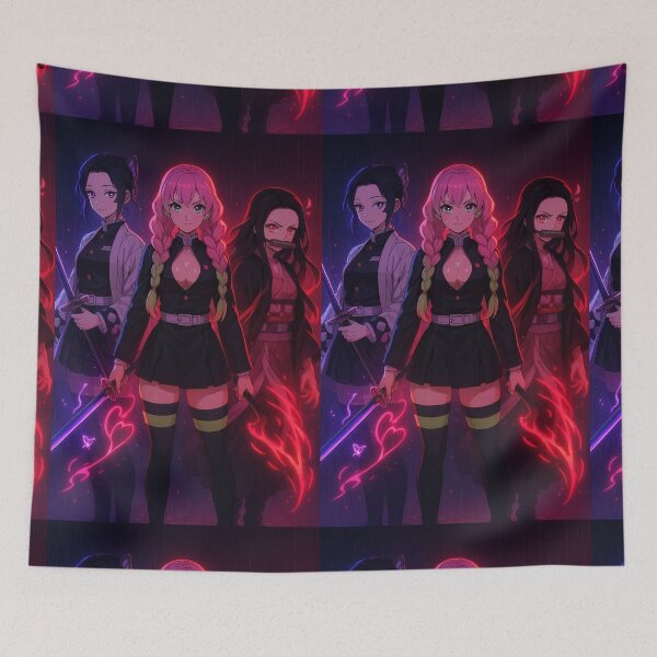 Item preview, Demon Slaying Trio: Mitsuri, Shinobu, and Nezuko designed and sold by Dreamy Panda Studio .