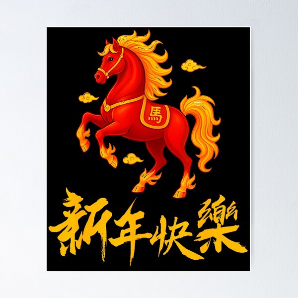 Item preview, 2026 Year Of The Fire Horse Chinese Zodiac Lunar New Year designed and sold by LeanneSandra.