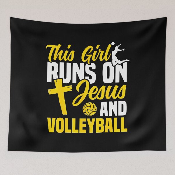 Item preview, Volleyball Player Team This Girl Runs On Jesus And designed and sold by DeannaAntoin.