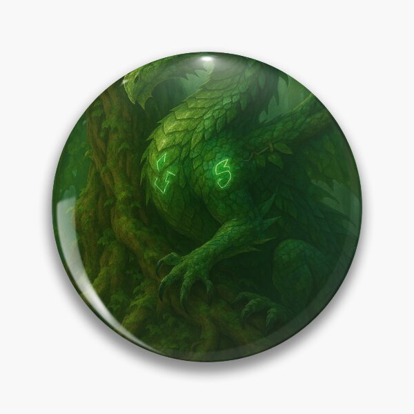 Item preview, Emerald Forest Guardian Dragon Coiled Around Ancient Tree – Nature Fantasy Art designed and sold by leen12 Art Designs Prints.