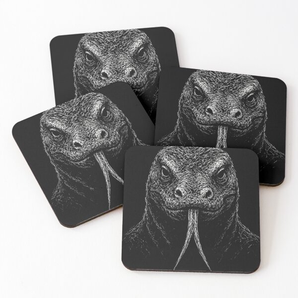 Item preview, Komodo Dragon Illustration - Dark Scratch-Style Reptile Artwork designed and sold by Mortisigil.