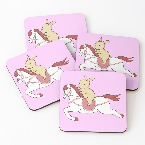 Item preview, Light brown bunny on carousel horse designed and sold by tayaan.