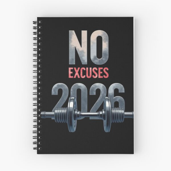 Item preview, No Excuses 2026 - Fitness Journal Gym Motivation Workout Planner designed and sold by Antik by Schulz.