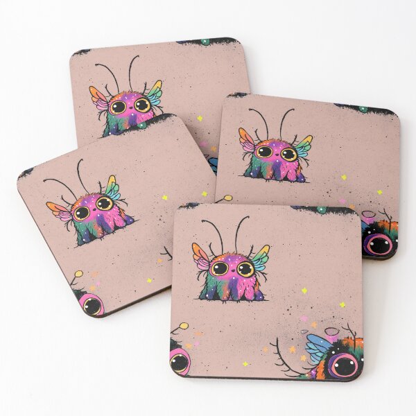 Item preview, Rainbow Fuzzy Bug Creature | Spooky Cute Kawaii Insect Art designed and sold by Ai Enchanted Art | Cottagecore • Whimsigoth • Aesthetic Designs.