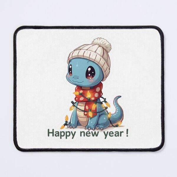 Item preview, Cute Baby Dragon With Winter Scarf & New Year Lights designed and sold by BonnieGlam13.