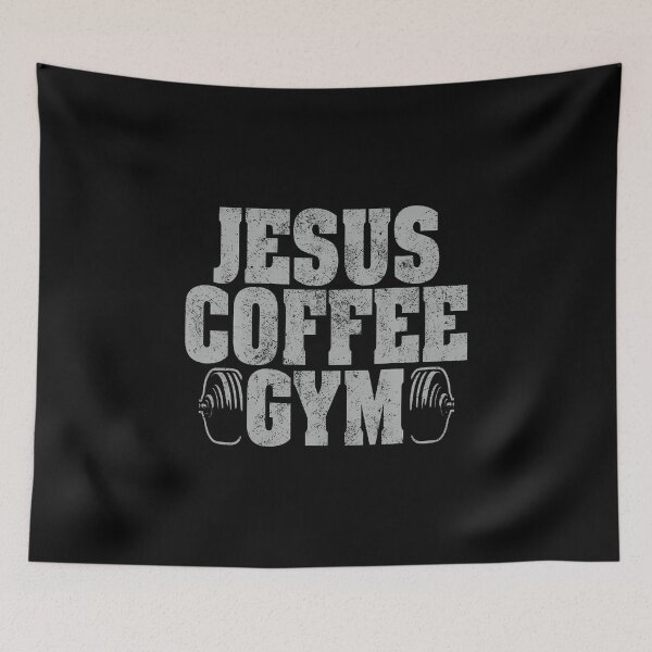 Item preview, Jesus Coffee Gym Christian Workout Weightlifting Fitness designed and sold by AlyceLynne.