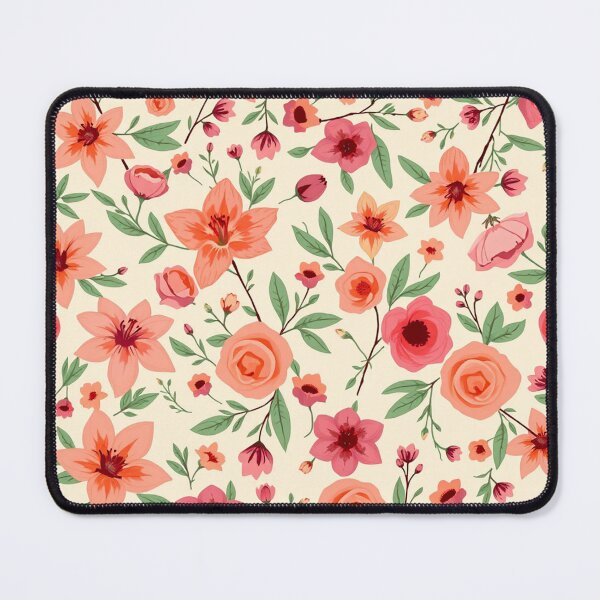 Item preview, Biblical Blooms Seamless Pattern – Rose, Lily & Pomegranate Blossom | Pink & Orange Boho Scandinavian Floral Design designed and sold by jteart.