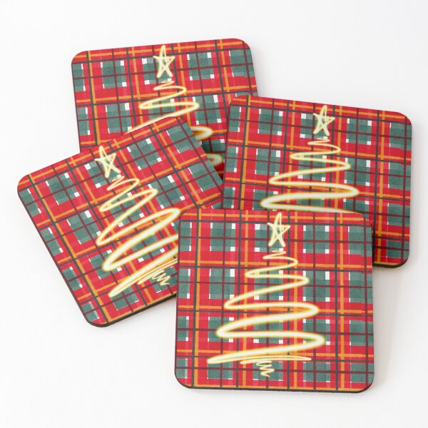Item preview,  Glowing Christmas Tree on Red and Green Plaid designed and sold by HydrangeaDelMar.