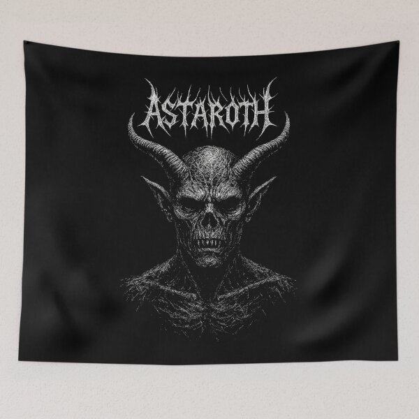 Item preview, Astaroth Demon Illustration – Dark Occult Horned Skull Artwork designed and sold by Mortisigil.