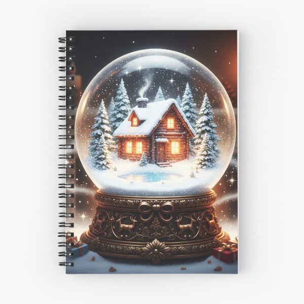 Item preview, Magical Snow Globe – Cozy Cabin & Sparkling Holiday Fantasy Art designed and sold by happy mongolia.