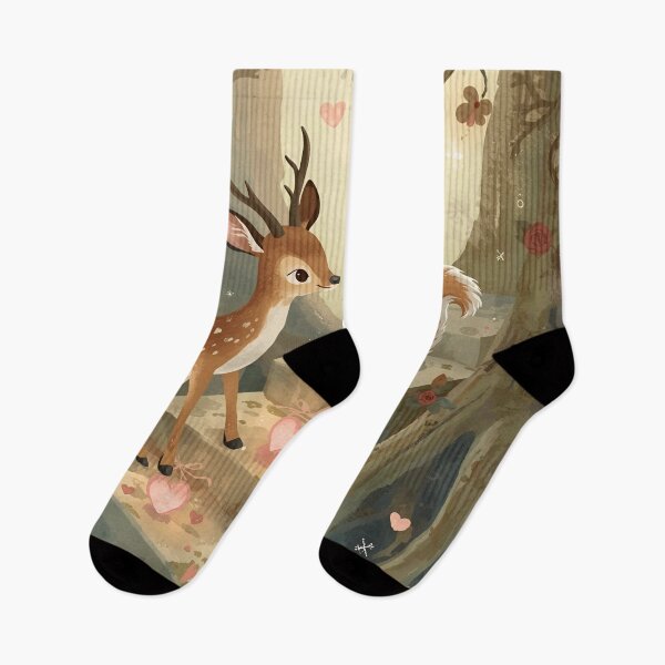 Item preview, Valentine’s Woodland Deer & Squirrel • Whimsical Heart Lantern Prep Art designed and sold by WildlifeWhimsy.
