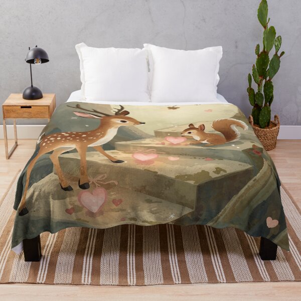 Item preview, Valentine’s Woodland Deer & Squirrel • Whimsical Heart Lantern Prep Art designed and sold by WildlifeWhimsy.