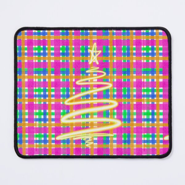 Item preview, Glowing Christmas Tree on Pink and Green Plaid designed and sold by HydrangeaDelMar.