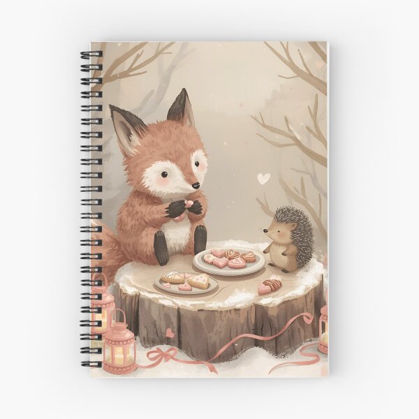 Item preview, Valentine’s Woodland Fox & Hedgehog • Whimsical Heart Cookie Prep Art designed and sold by WildlifeWhimsy.