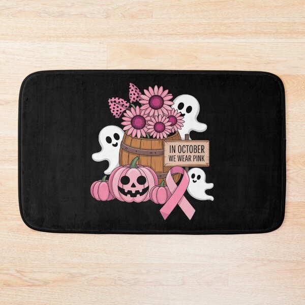 Item preview, In October We Wear Pink Ghosts & Pumpkins For Breast Cancer designed and sold by EntroRhim.