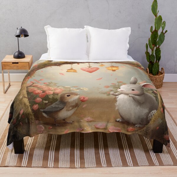 Item preview, Valentine’s Woodland Bunny & Bird • Whimsical Heart Bell Prep Art designed and sold by WildlifeWhimsy.