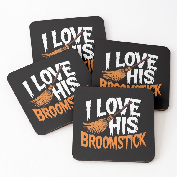 Item preview, I Love His Broomstick I Love Her Pumpkins Halloween Couples designed and sold by Viepenny.
