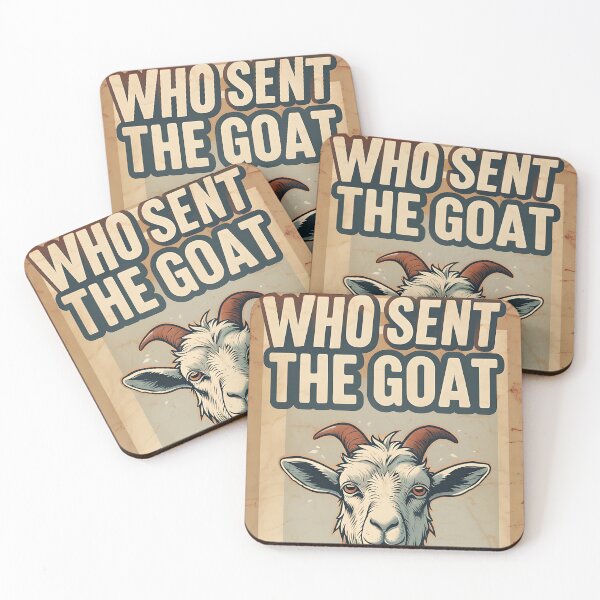 Item preview, Who Sent The Goat Design | Retro Meme Decor Art | Funny Minimal Animal Print for Dorms & Quirky Home Decor designed and sold by ShopAyejaeys.