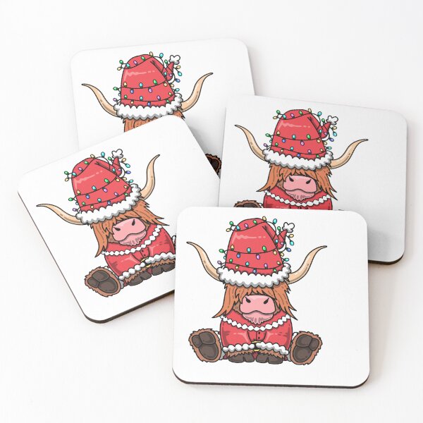 Item preview, Festive Cow in Santa Hat – Cute Christmas Farm Animal Art” designed and sold by Fouziaart08.