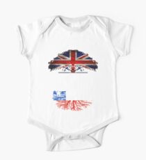 British Grown With Chilean Roots Gift For Chilean From Chile - Chile Flag in Roots One Piece - Short Sleeve