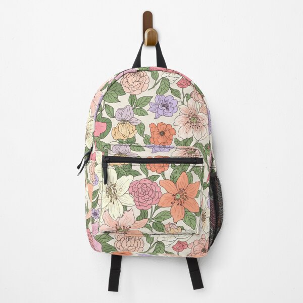 Item preview, Hand-Drawn Bible Flowers Pattern – Lily, Rose & Pomegranate Blossom | Boho Pastel Floral Seamless Design designed and sold by jteart.