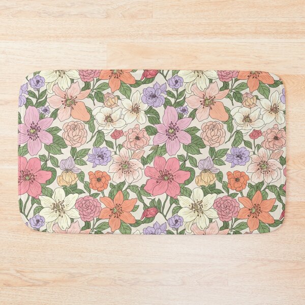 Item preview, Hand-Drawn Bible Flowers Pattern – Lily, Rose & Pomegranate Blossom | Boho Pastel Floral Seamless Design designed and sold by jteart.