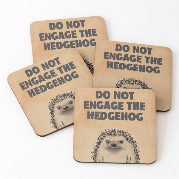 Item preview, Do Not Engage The Hedgehog Decor | Absurd Animal Meme Art | Minimal Retro Print for Dorms & Quirky Home Decor designed and sold by ShopAyejaeys.