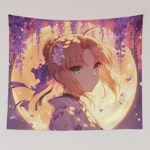 Item preview, Wisteria Moon Blossom Elegance Saber Bride Fate Grand Order Anime Girl Fantasy designed and sold by Raslbazola.