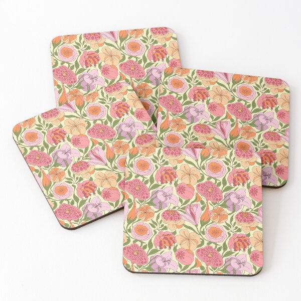 Item preview, Hand-Drawn Bible Flowers Pattern – Lily, Rose & Pomegranate Blossom with Doodle Petals | Yellow, Orange, Purple & Pink Boho Seamless Design designed and sold by jteart.