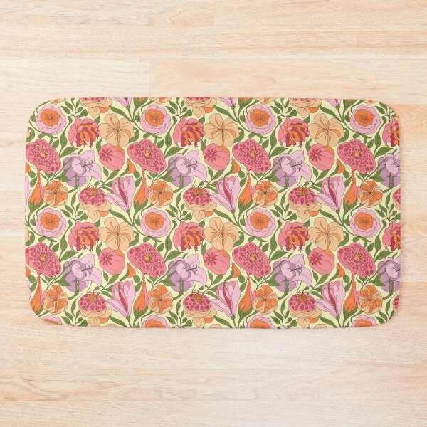Item preview, Hand-Drawn Bible Flowers Pattern – Lily, Rose & Pomegranate Blossom with Doodle Petals | Yellow, Orange, Purple & Pink Boho Seamless Design designed and sold by jteart.