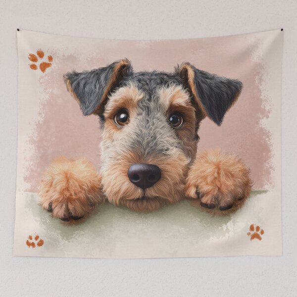 Item preview, Lakeland Terrier Peeking over Wall 01 designed and sold by Elisabeth Lucas.