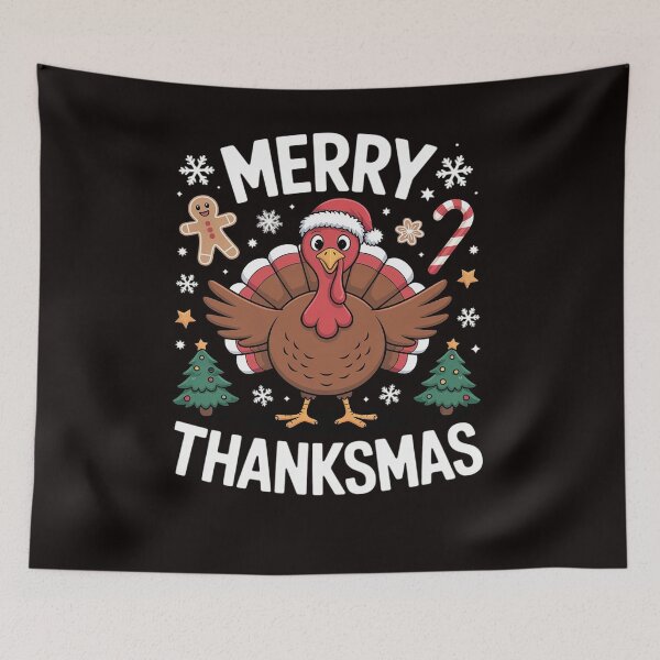 Item preview, Christmas Turkey Santa Merry Thanksmas Thanksgiving Fall designed and sold by LapFemile.
