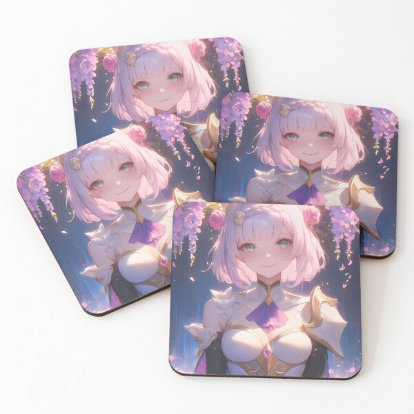 Item preview, Noelle Genshin Impact Anime Wisteria Moonlight Fantasy Blossoms White Serenity designed and sold by Raslbazola.