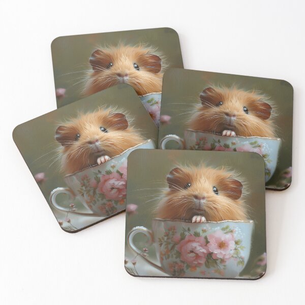Item preview, Guinea Pig Painting in a Floral Teacup designed and sold by CuongArtLab.