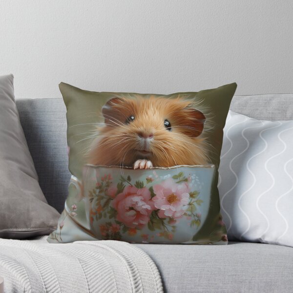 Item preview, Guinea Pig Painting in a Floral Teacup designed and sold by CuongArtLab.