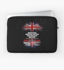 British Grown With Croatian Roots Gift For Croatian From Croatia - Croatia Flag in Roots Laptop Sleeve