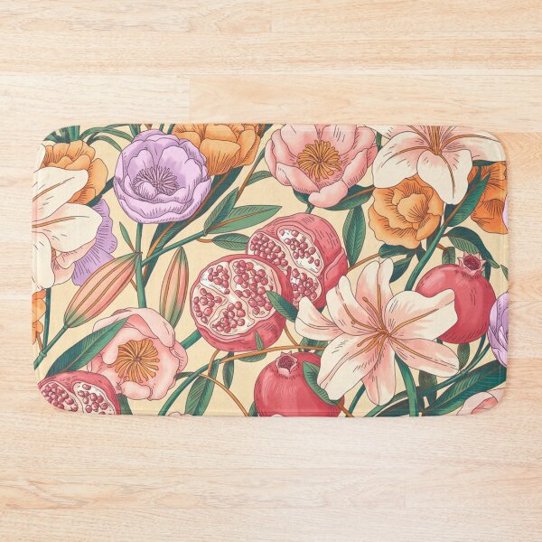 Item preview, Whimsical Bible Flowers – Doodle Lily, Rose & Pomegranate Blossom | Colorful Pink, Purple, Orange & Yellow Seamless Pattern designed and sold by jteart.