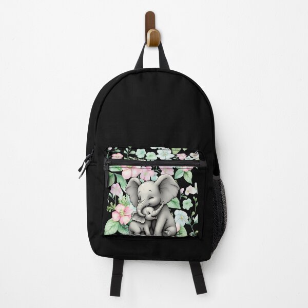 Item preview, Mom Elephant and baby. Cute animal design with flowers designed and sold by SofikoDesigns.