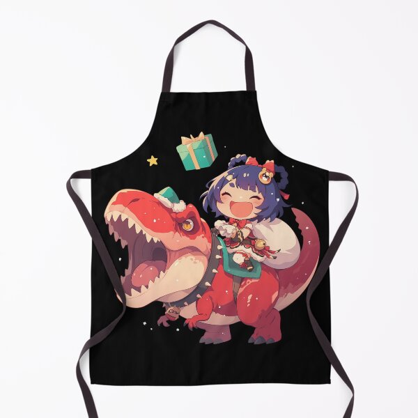 Item preview, Xiangling Genshin Impact Game Chibi Christmas T-Rex Snowy Joyride designed and sold by Raslbazola.