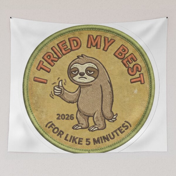 Item preview, Tried My Best 2026 Retro Merit Badge designed and sold by StickyGuys.