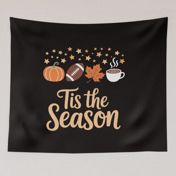 Item preview, Tis the season fall autumn football pumpkin coffee leaves designed and sold by RatCurry.