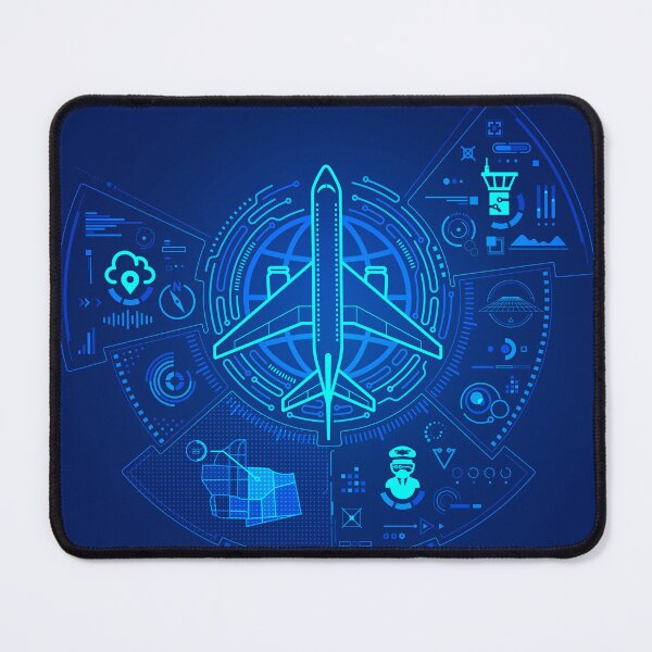 Item preview, aviation technology or aerospace engineering, graphic of airplane with control tower interface designed and sold by NiamLab.