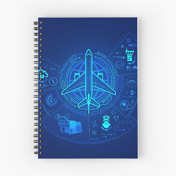 Item preview, aviation technology or aerospace engineering, graphic of airplane with control tower interface designed and sold by NiamLab.